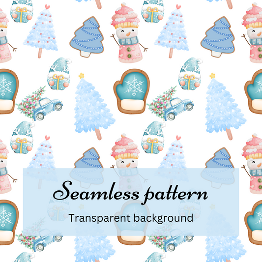 Christmas-blue-Seamless pattern