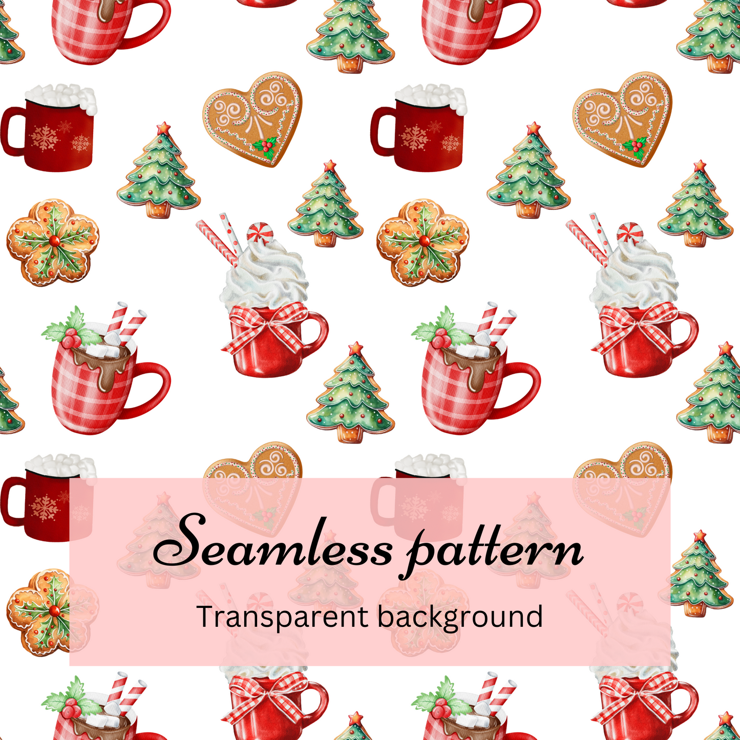 Coffee Pattern-Christmas PNG